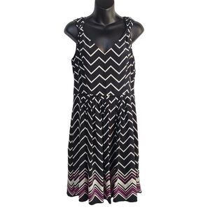 White House Black Market Women's Silk Zig Zag Sundress Size 8